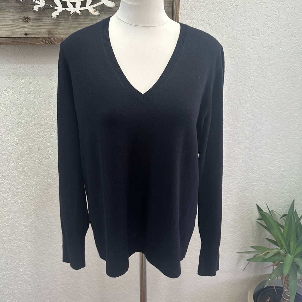 Everlane‎ V-Neck Classic Cashmere Sweater navy ladies Large